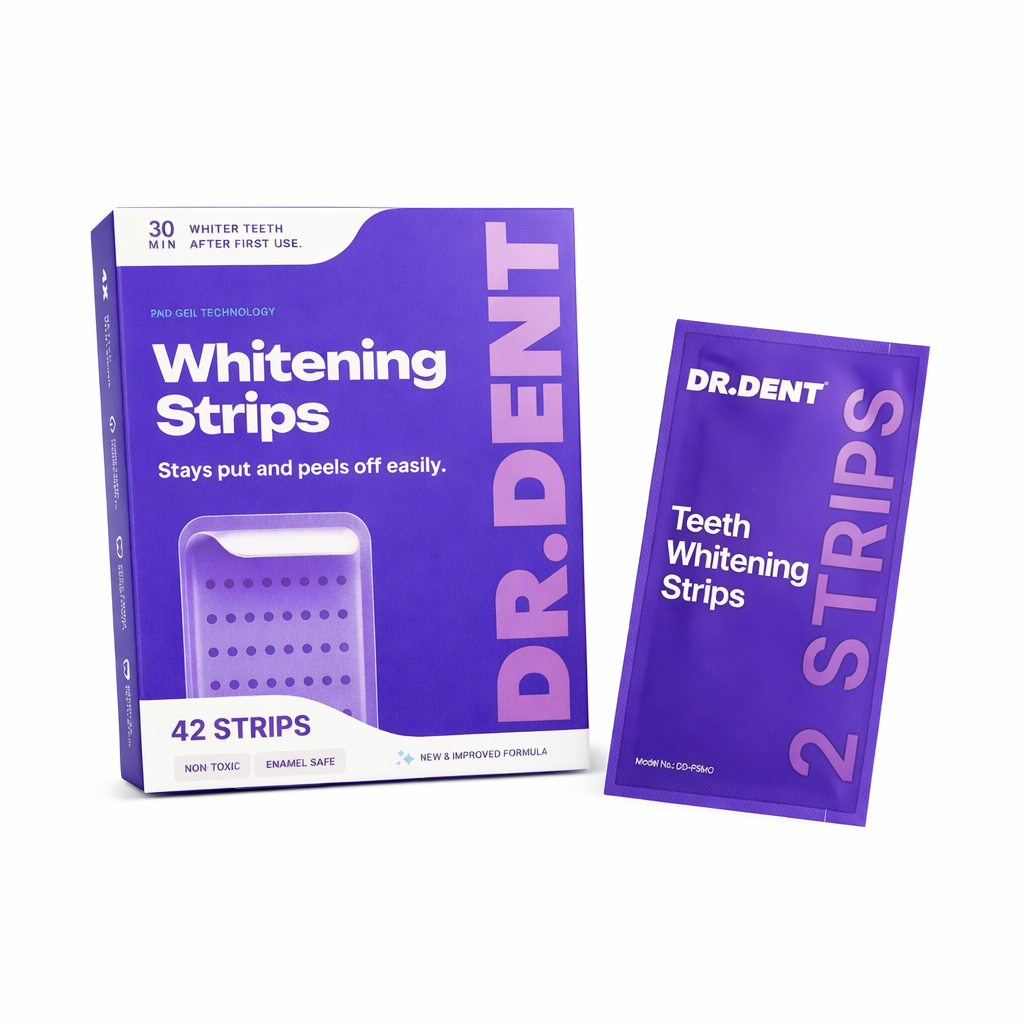 Purple Teeth Whitening Strips – Peroxide-Free PAP Formula (42 Strips)