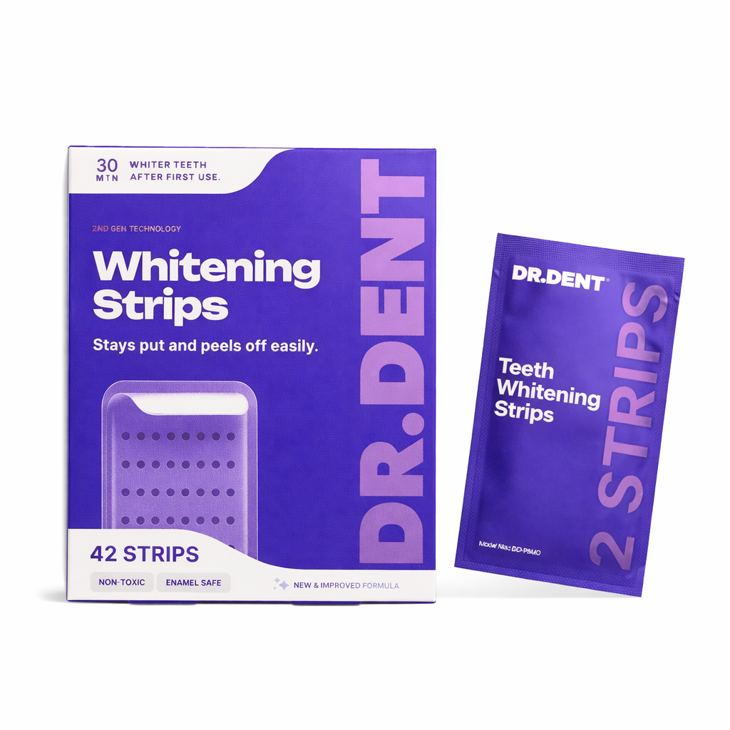 Purple Teeth Whitening Strips – Peroxide-Free PAP Formula (42 Strips)